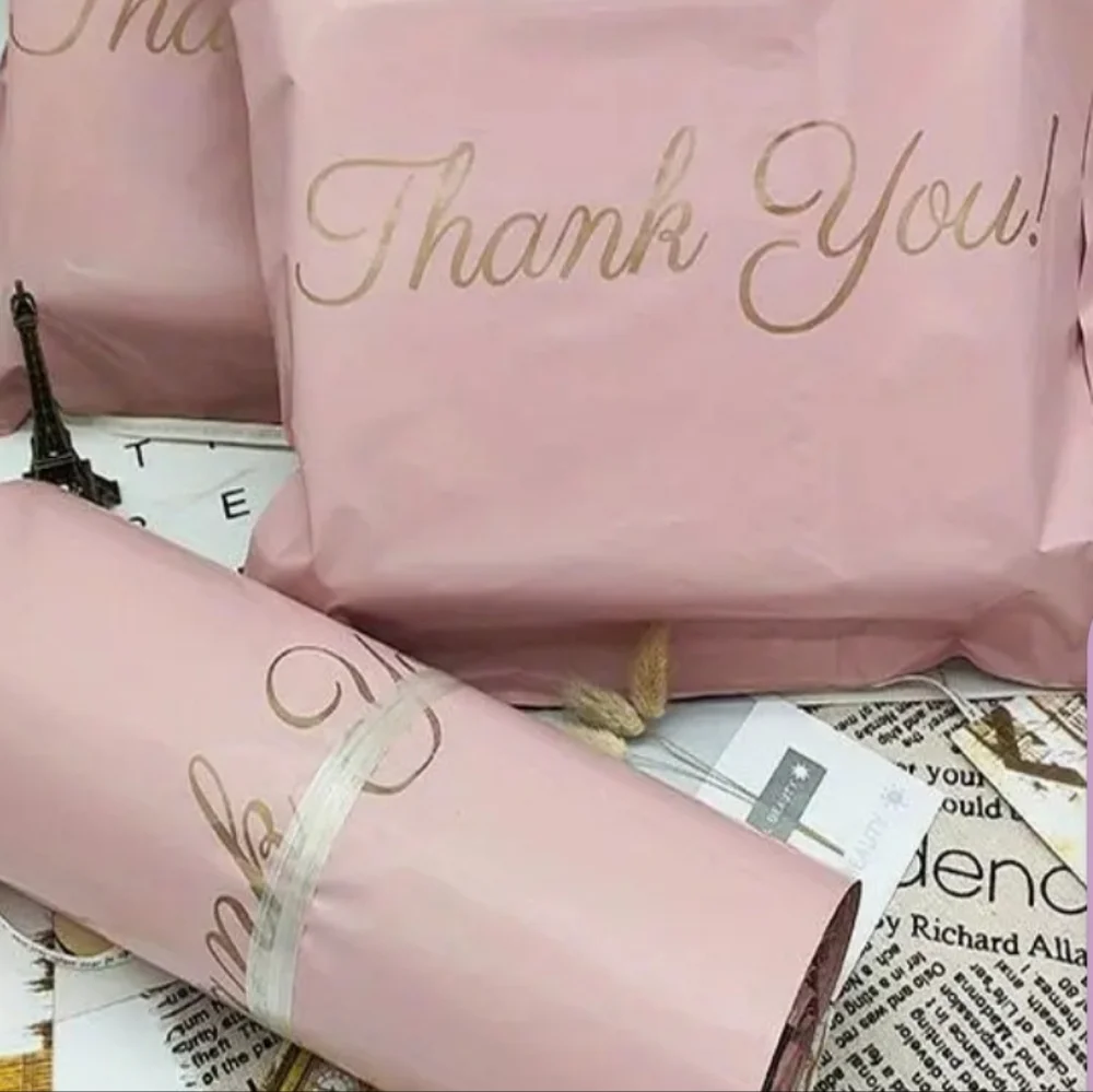 Pink THANK YOU LARGE POLYMAILERS QTY25 10 X 13 Hp🔥🔥🔥